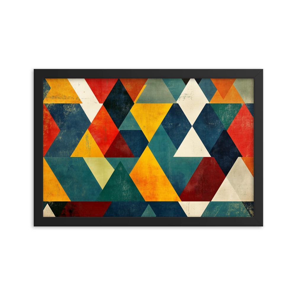 Colorful Geometric Art Pattern for Modern Style Enthusiasts Framed Poster - Oh Posters