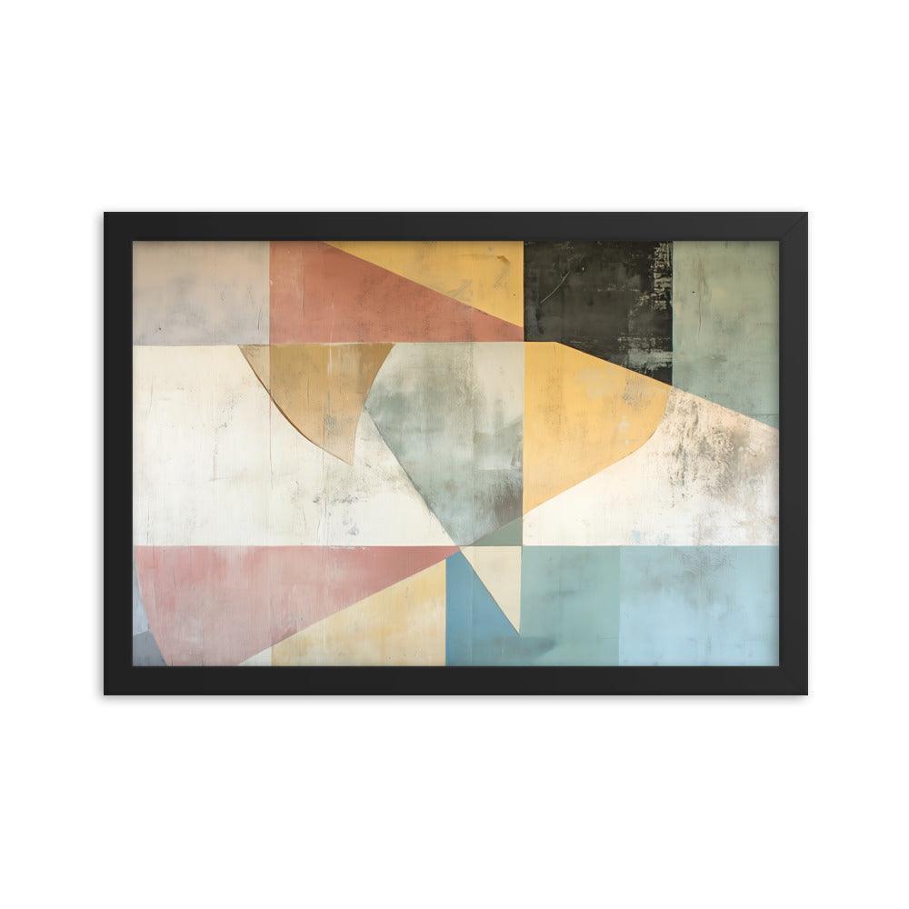 Geometric Art Abstract Shapes and Colors Blend for Modern Aesthetic Framed Poster - Oh Posters