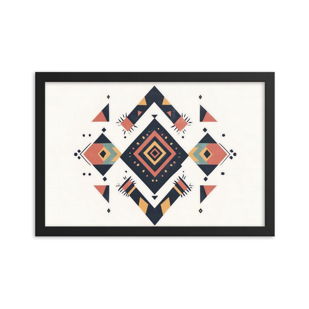 Boho Geometric Tribal Patterns Ideal for Festival Lovers Framed Poster - Oh Posters