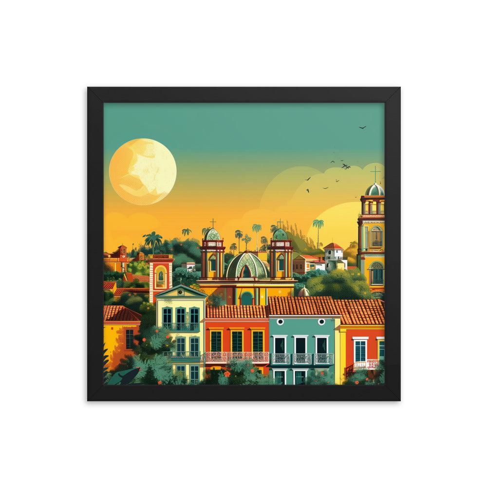 Paraguay Colonial Town Tropical Sunset Framed Poster - Oh Posters