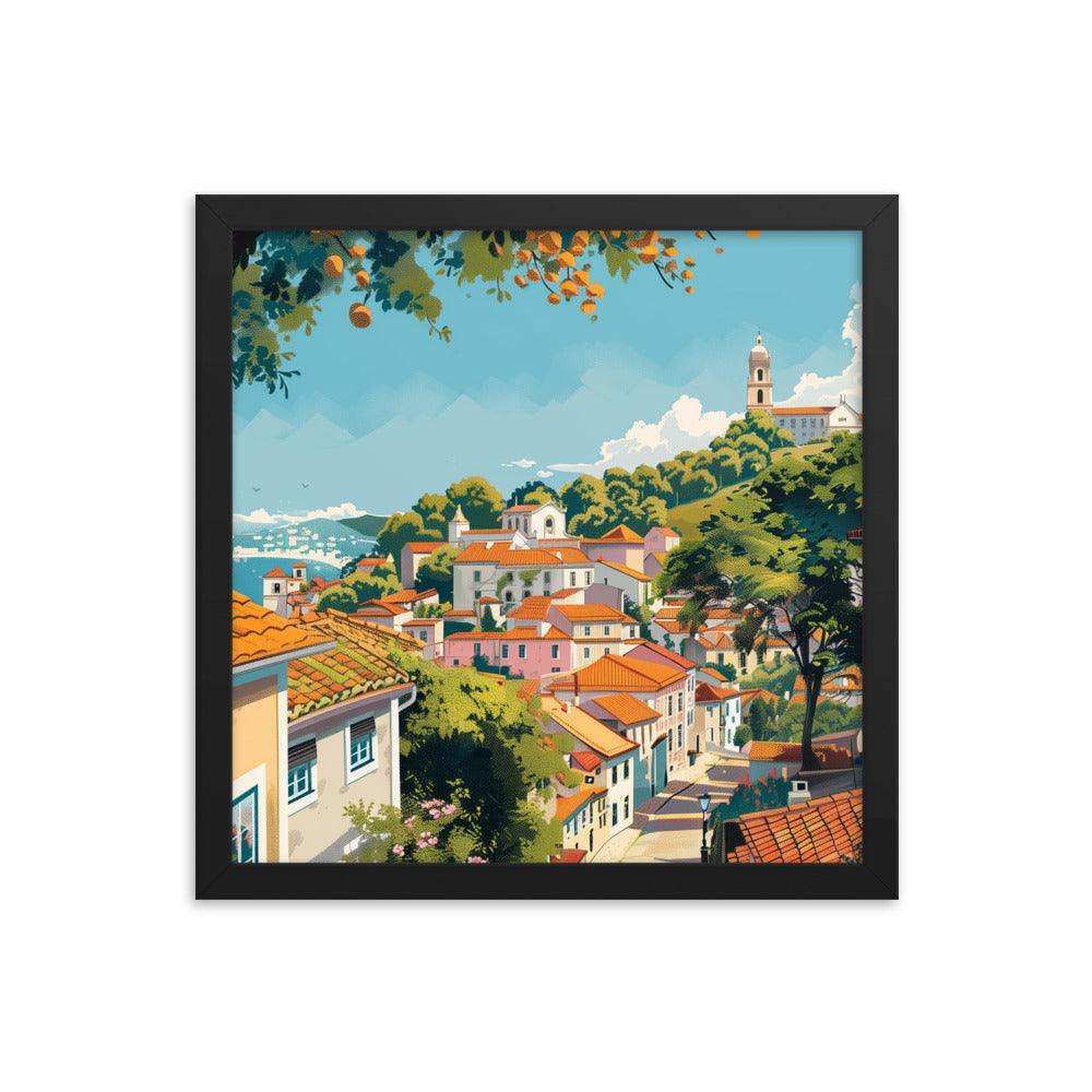 Portugal Charming Hillside Village Framed Poster - Oh Posters