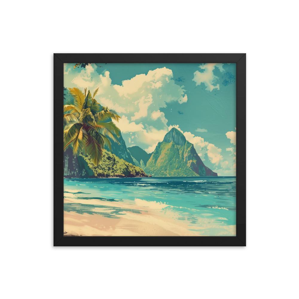 Saint Vincent and the Grenadines Pristine Beach Tropical Framed Poster - Oh Posters