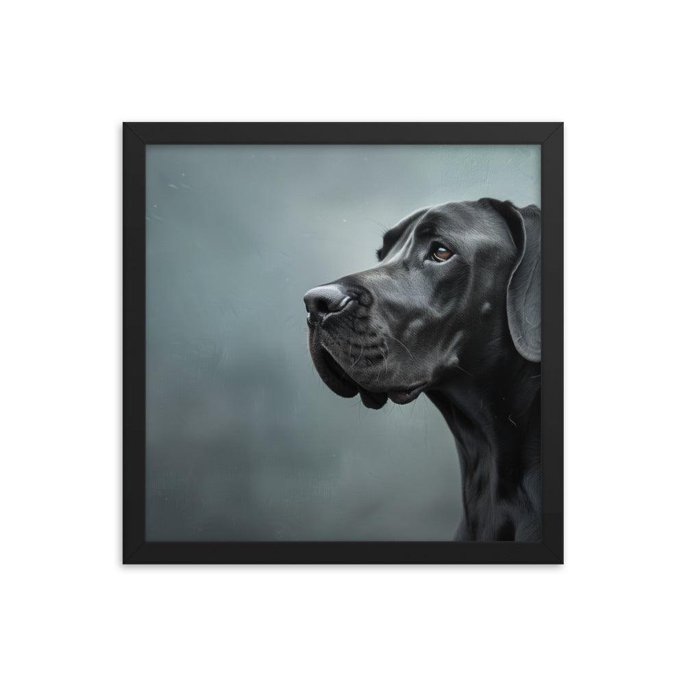 Great Dane Regal Side Profile Painting Framed Poster - Oh Posters