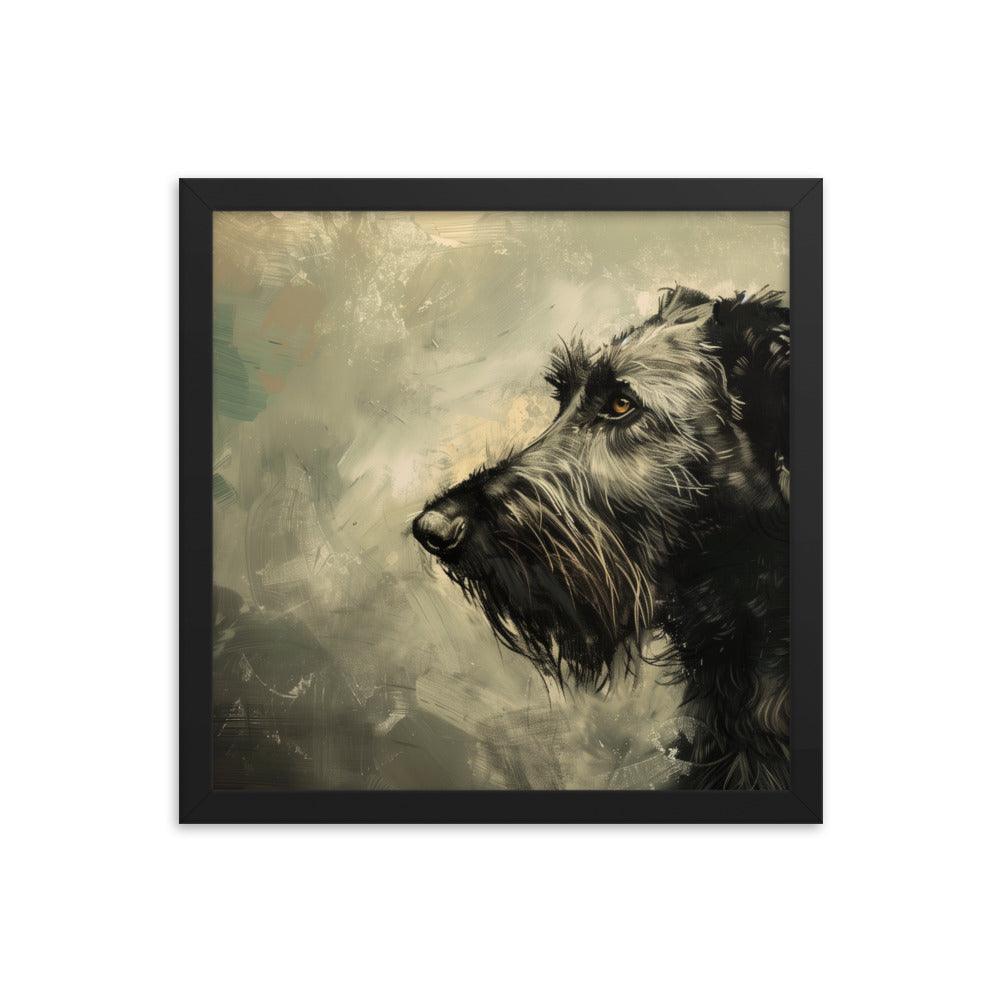 Irish Wolfhound Profile Abstract Art Framed Poster - Oh Posters