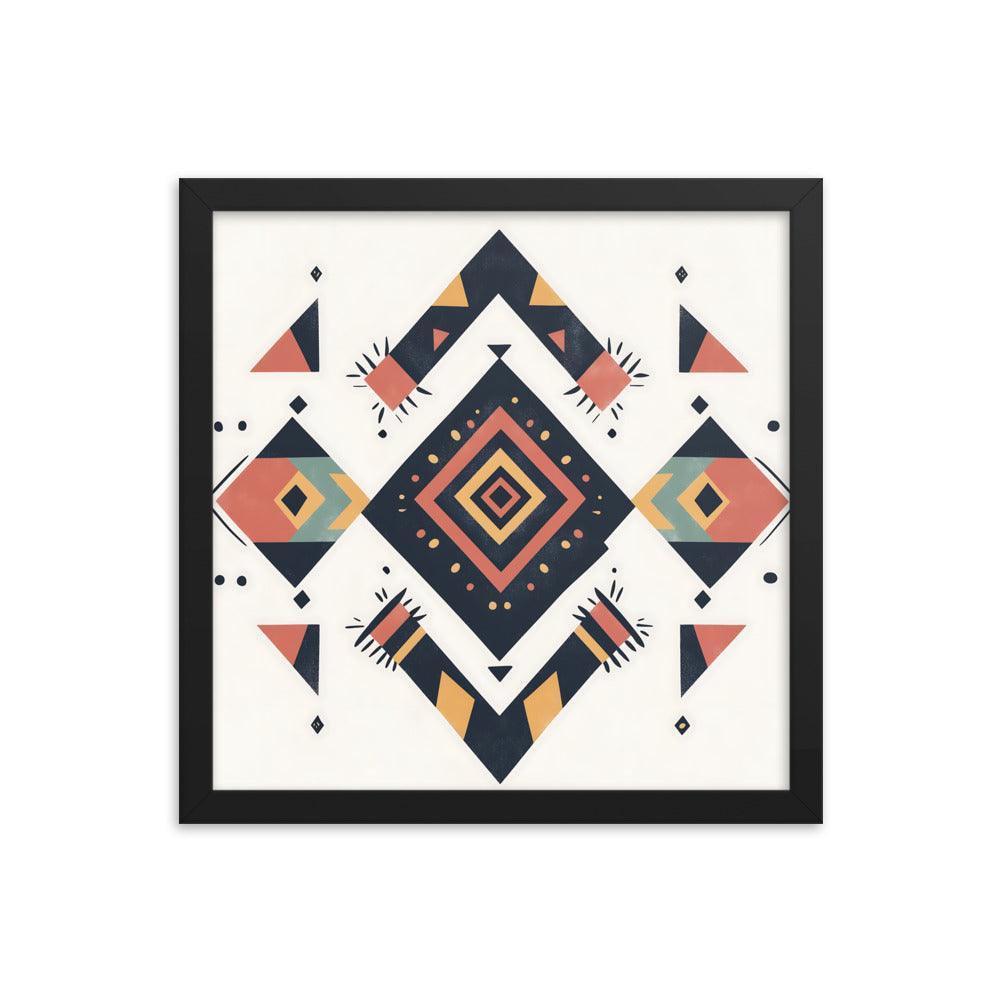 Boho Geometric Tribal Patterns Ideal for Festival Lovers Framed Poster - Oh Posters