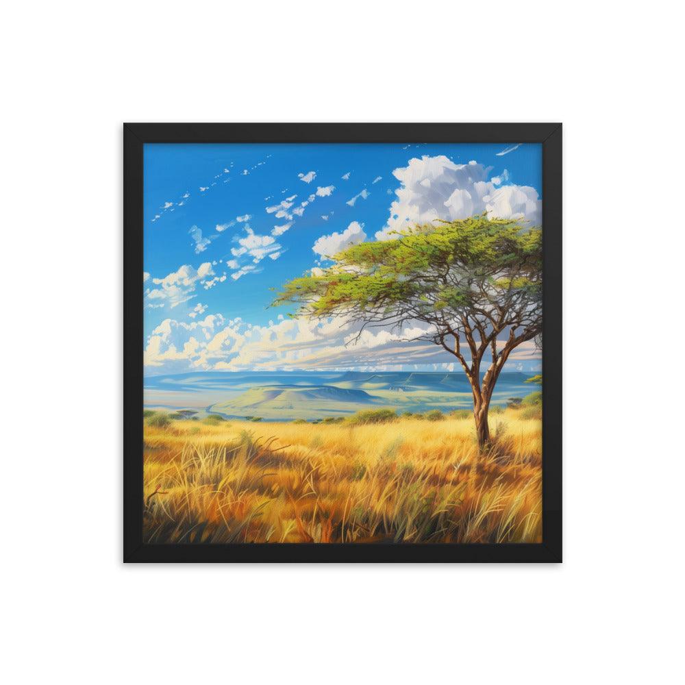 Kenya Golden Plains Scenic Landscape Framed Poster - Oh Posters