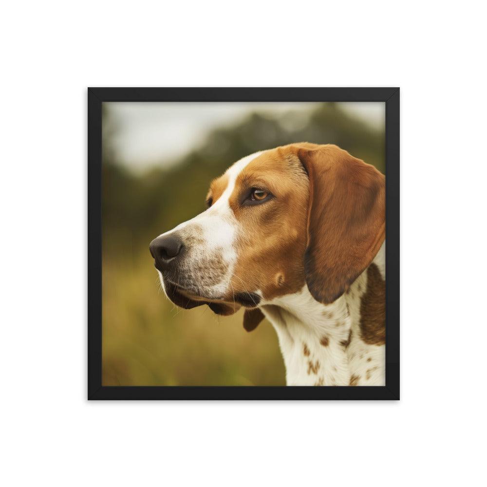 English Foxhound Side Profile in Nature Framed Poster - Oh Posters