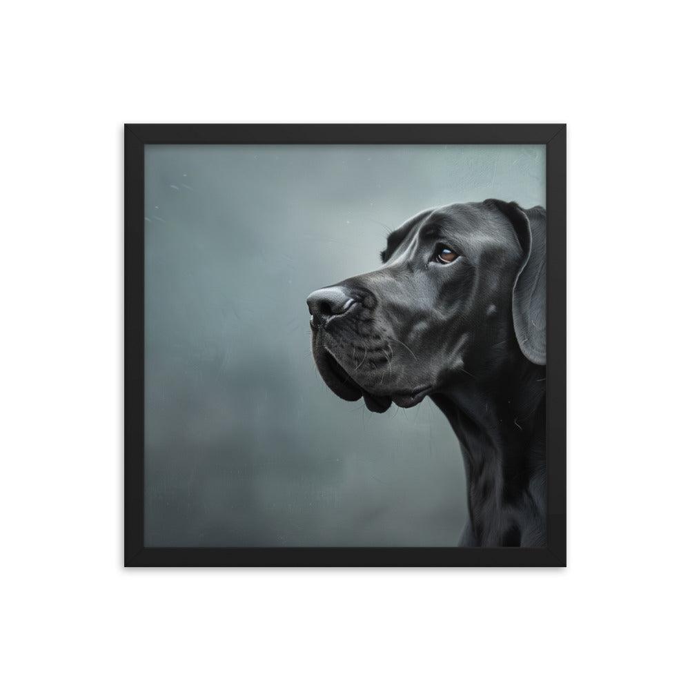 Great Dane Regal Side Profile Painting Framed Poster - Oh Posters