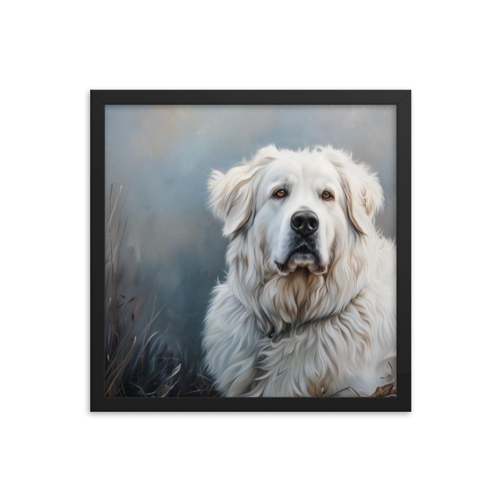 Great Pyrenees Majestic Winter Portrait Framed Poster - Oh Posters