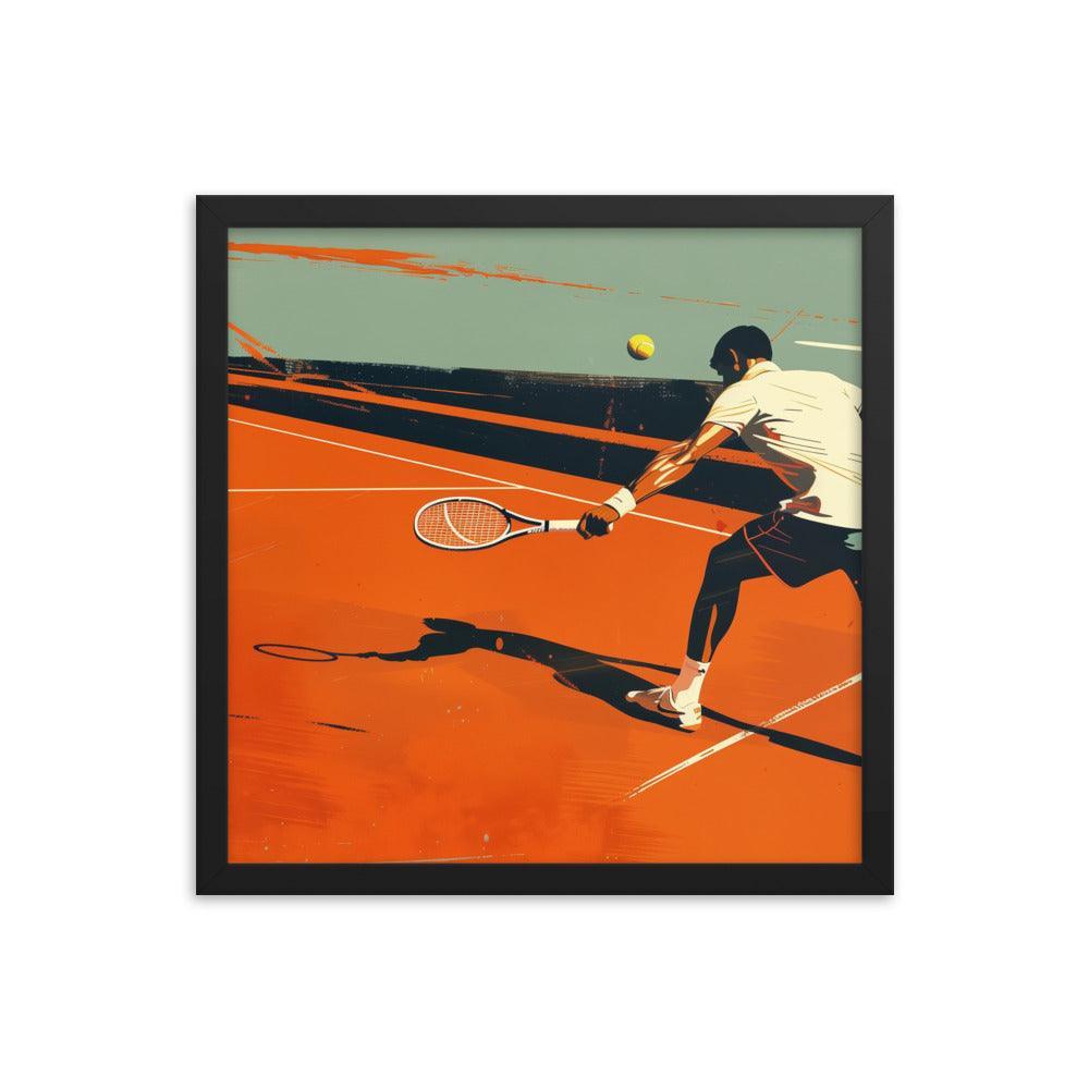 Tennis Player Action Shot Abstract Sports Art Framed Poster - Oh Posters