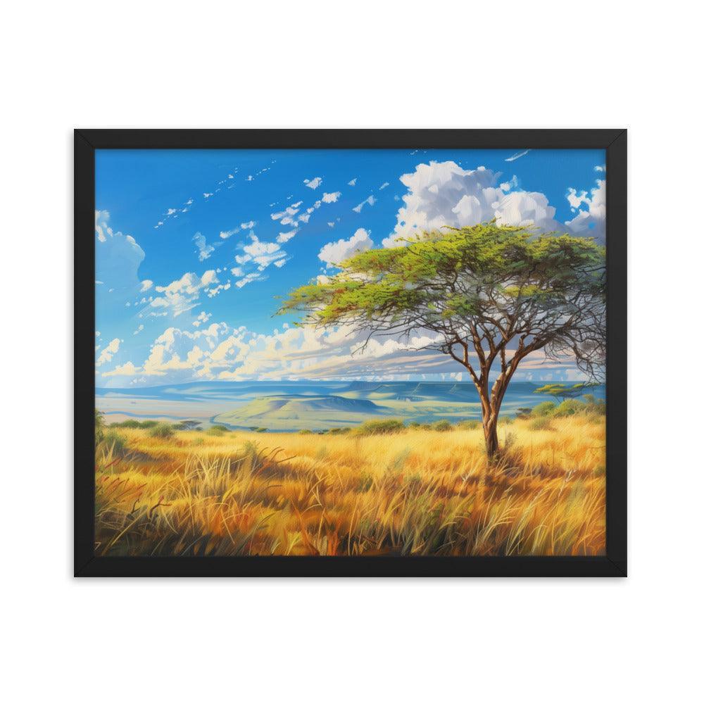 Kenya Golden Plains Scenic Landscape Framed Poster - Oh Posters