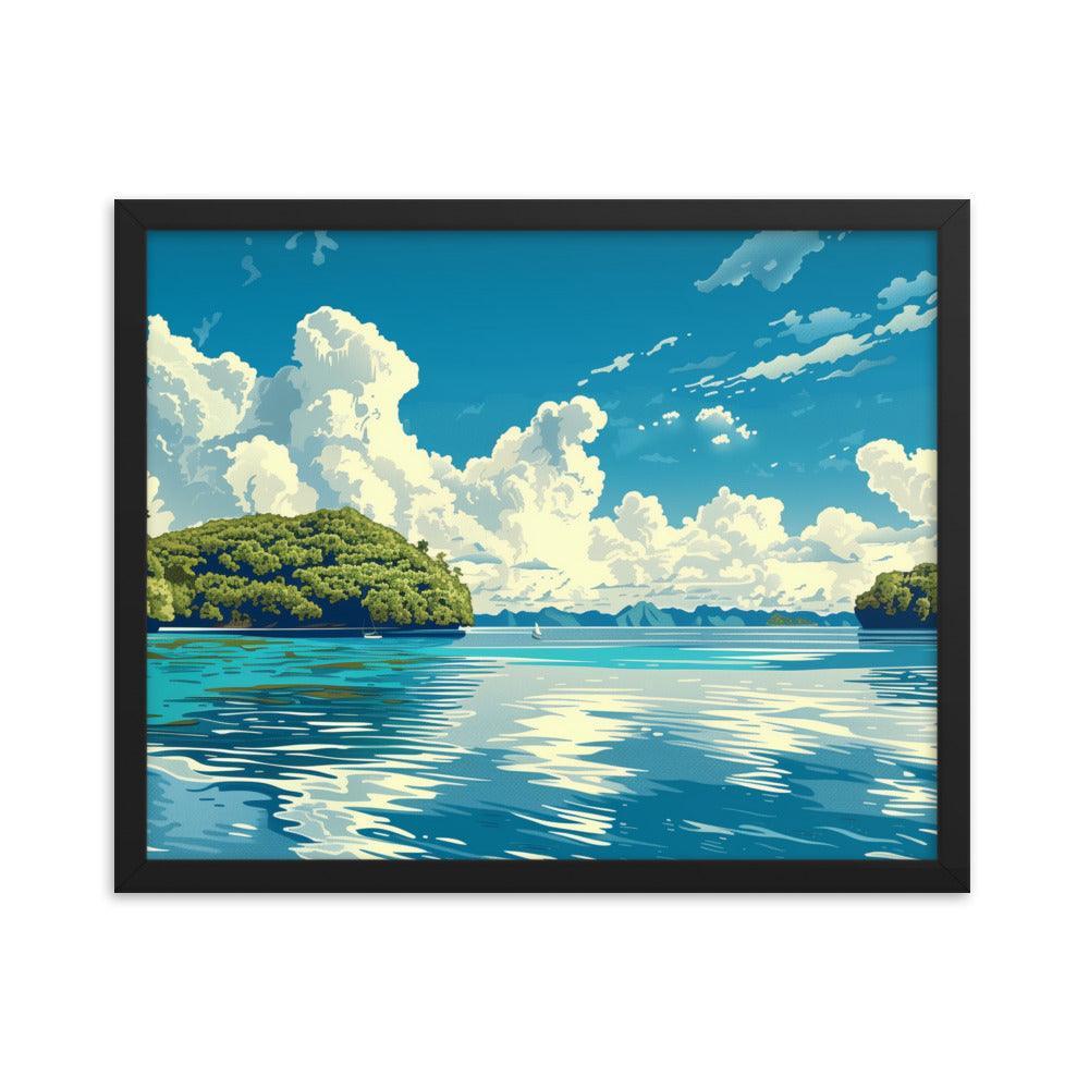 Palau Serene Island Sea View Framed Poster - Oh Posters