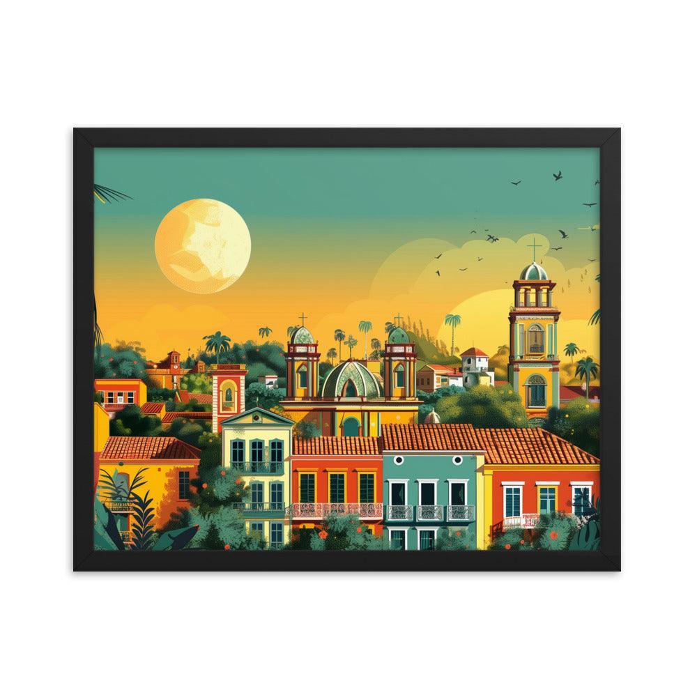 Paraguay Colonial Town Tropical Sunset Framed Poster - Oh Posters