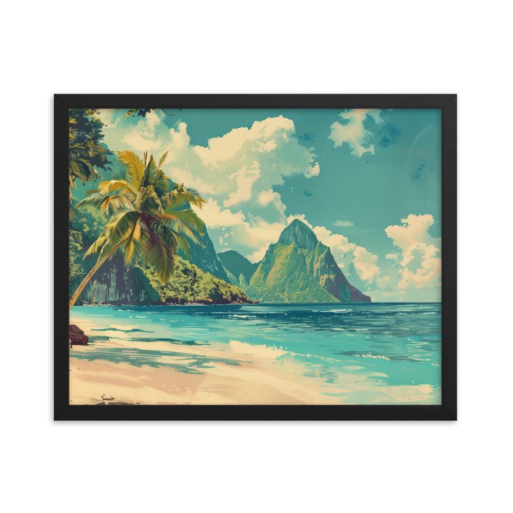 Saint Vincent and the Grenadines Pristine Beach Tropical Framed Poster - Oh Posters