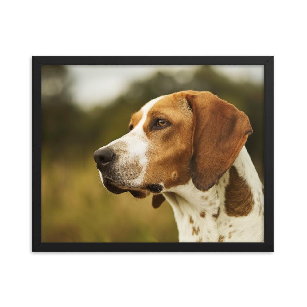 English Foxhound Side Profile in Nature Framed Poster - Oh Posters