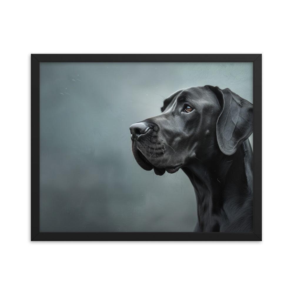 Great Dane Regal Side Profile Painting Framed Poster - Oh Posters