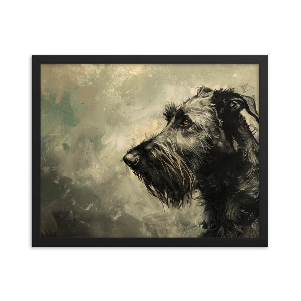 Irish Wolfhound Profile Abstract Art Framed Poster - Oh Posters