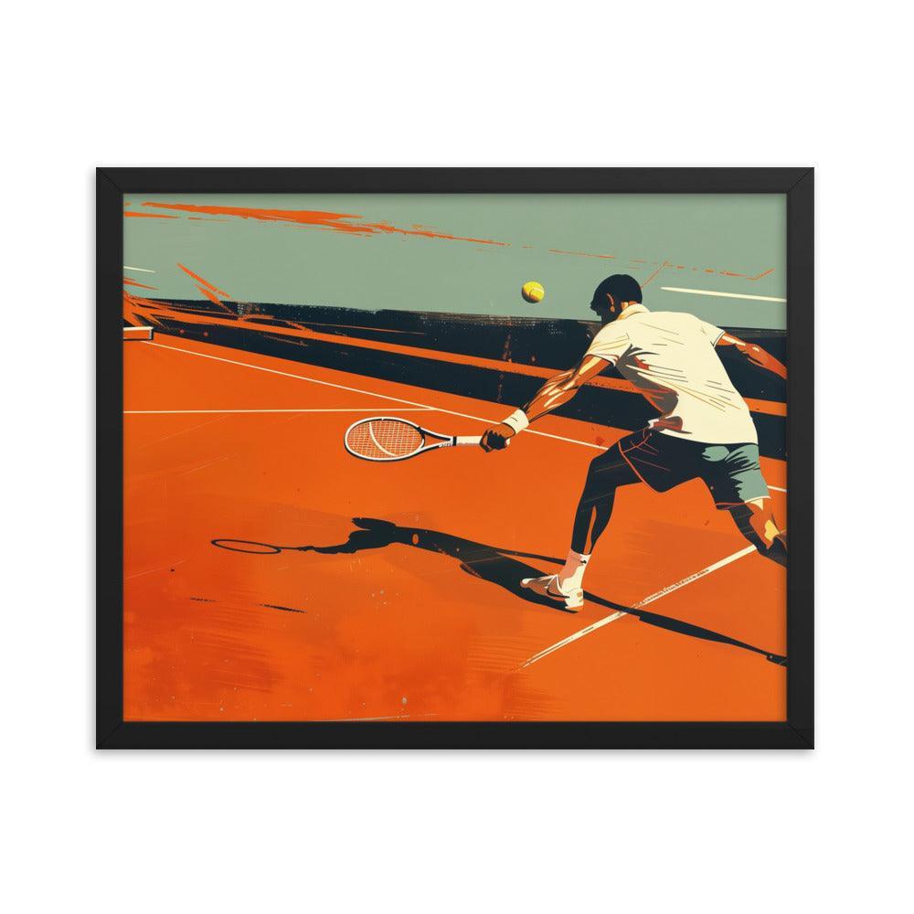 Tennis Player Action Shot Abstract Sports Art Framed Poster - Oh Posters