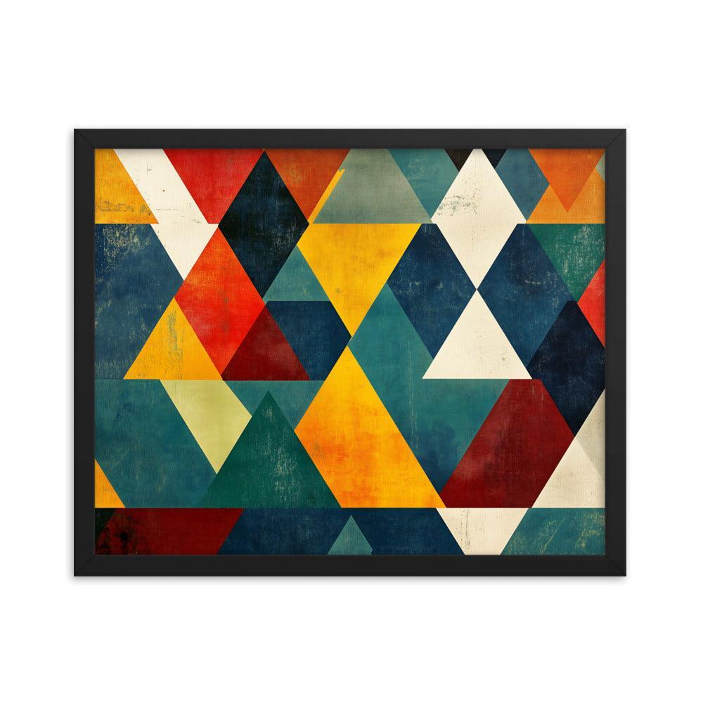 Colorful Geometric Art Pattern for Modern Style Enthusiasts Framed Poster - Oh Posters