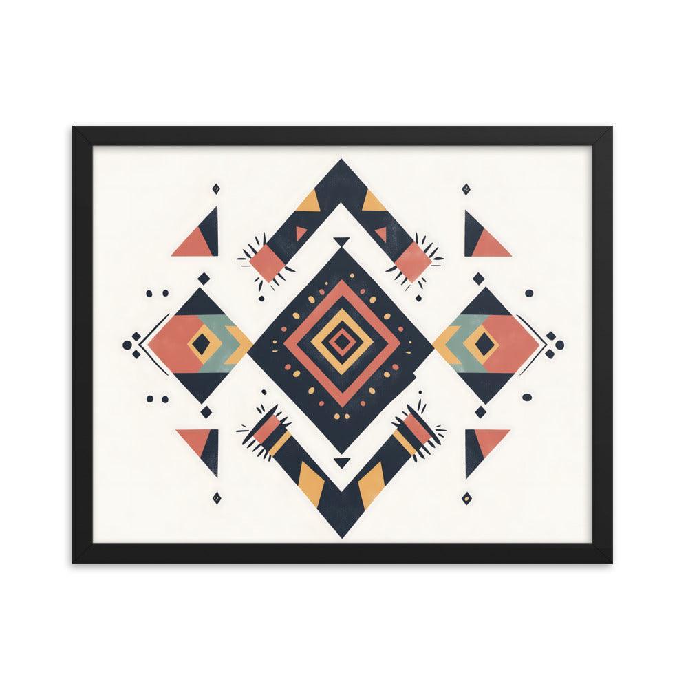 Boho Geometric Tribal Patterns Ideal for Festival Lovers Framed Poster - Oh Posters