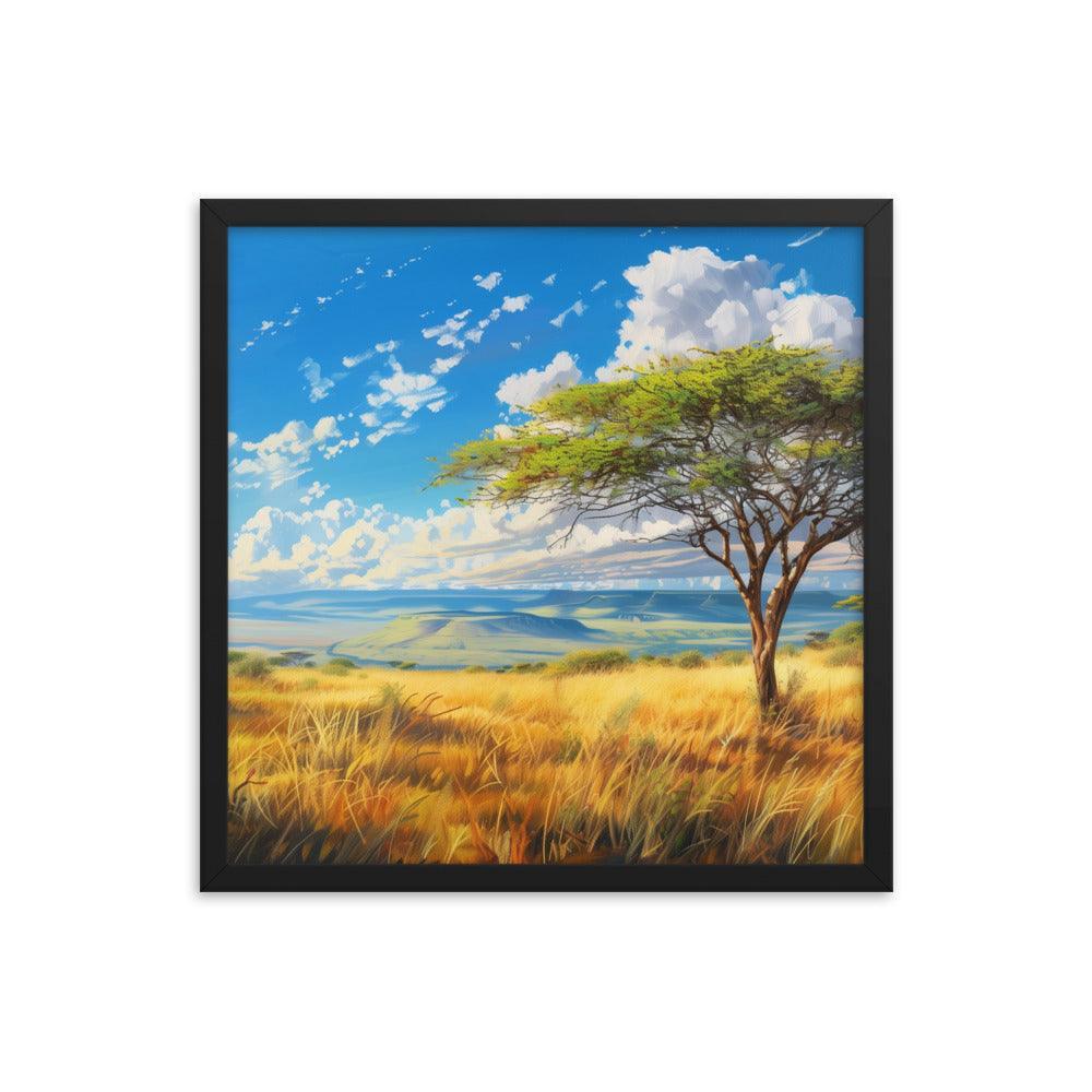 Kenya Golden Plains Scenic Landscape Framed Poster - Oh Posters