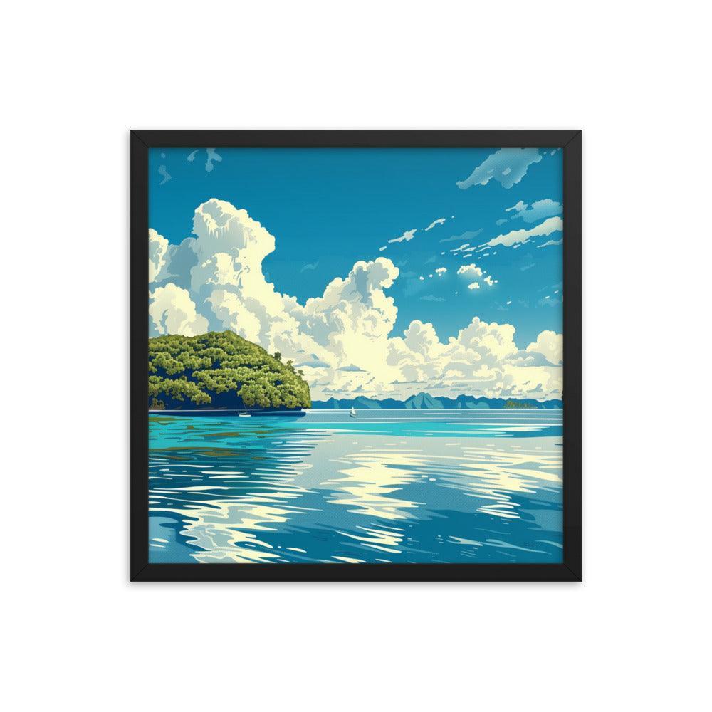 Palau Serene Island Sea View Framed Poster - Oh Posters