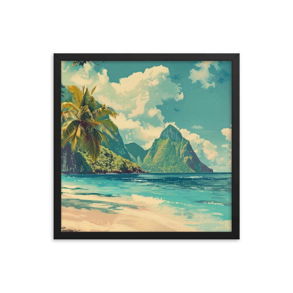 Saint Vincent and the Grenadines Pristine Beach Tropical Framed Poster - Oh Posters