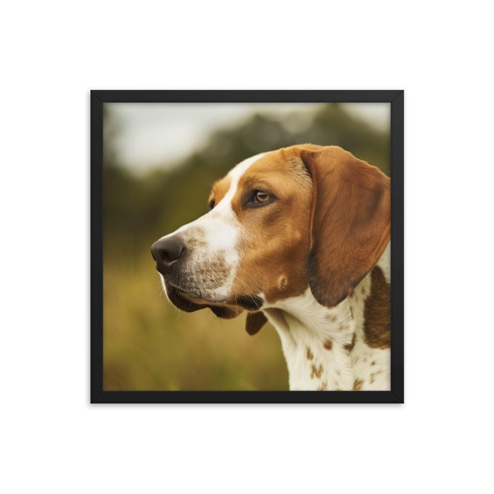 English Foxhound Side Profile in Nature Framed Poster - Oh Posters