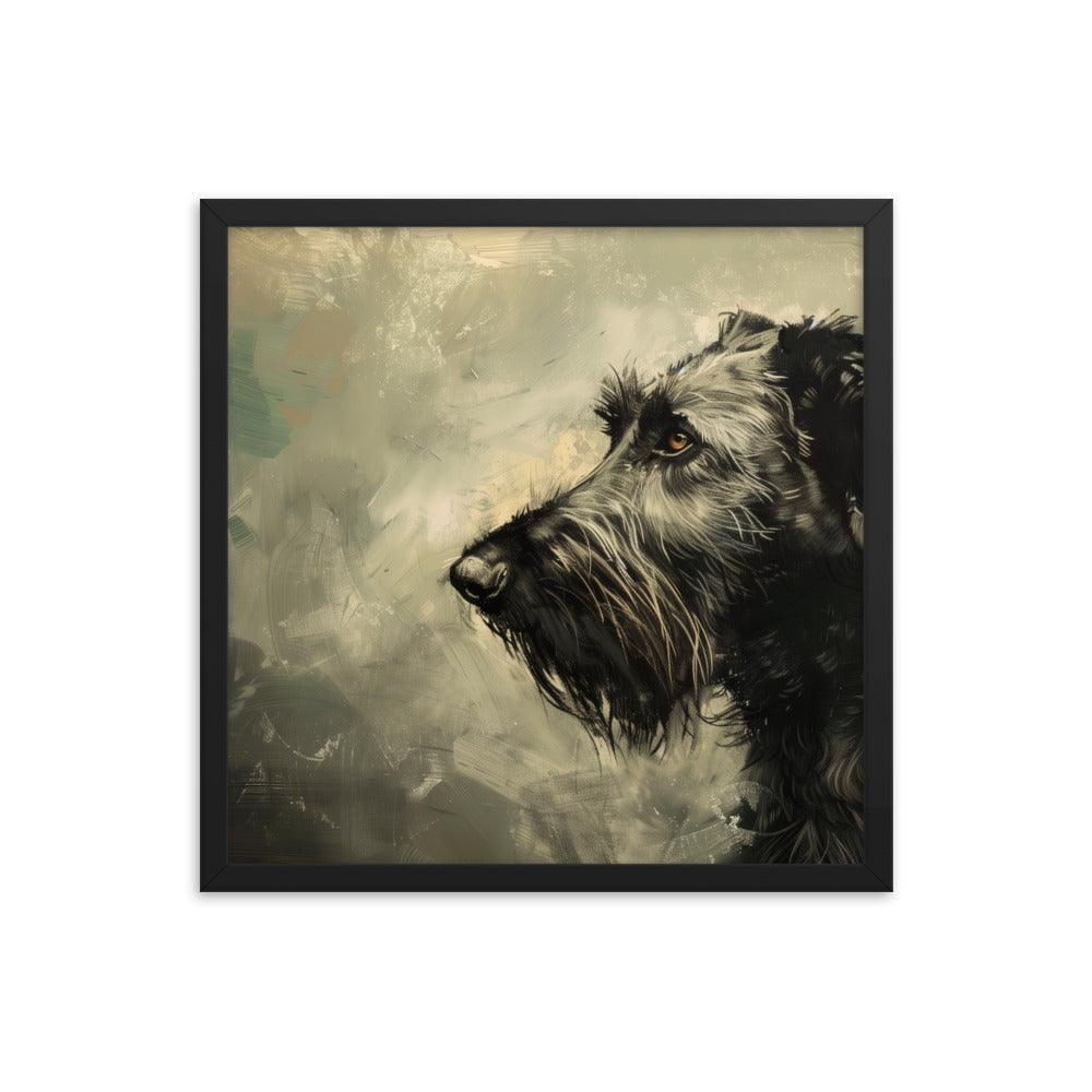 Irish Wolfhound Profile Abstract Art Framed Poster - Oh Posters