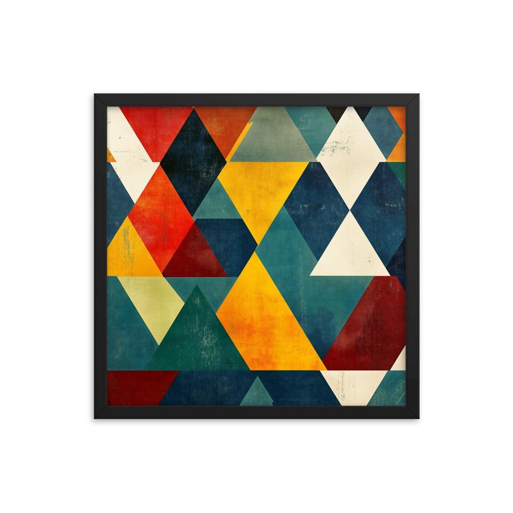 Colorful Geometric Art Pattern for Modern Style Enthusiasts Framed Poster - Oh Posters