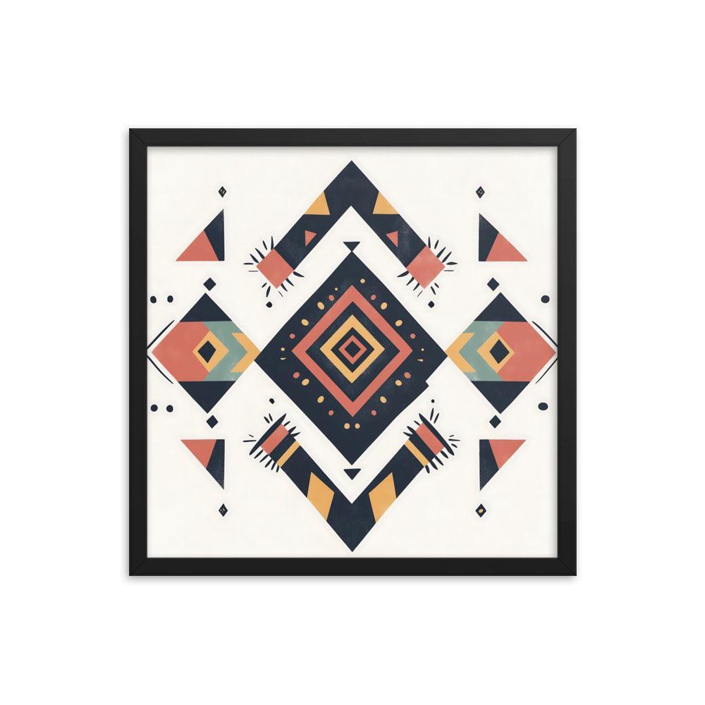 Boho Geometric Tribal Patterns Ideal for Festival Lovers Framed Poster - Oh Posters