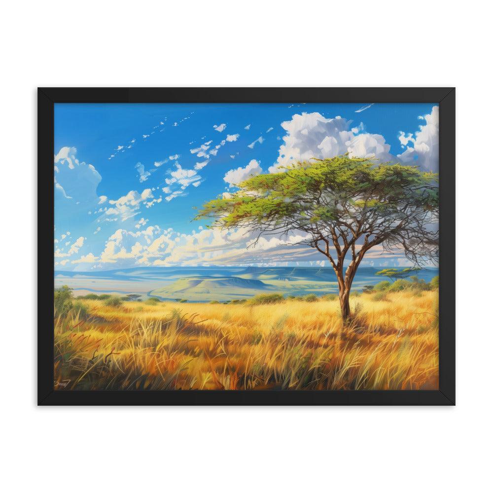 Kenya Golden Plains Scenic Landscape Framed Poster - Oh Posters