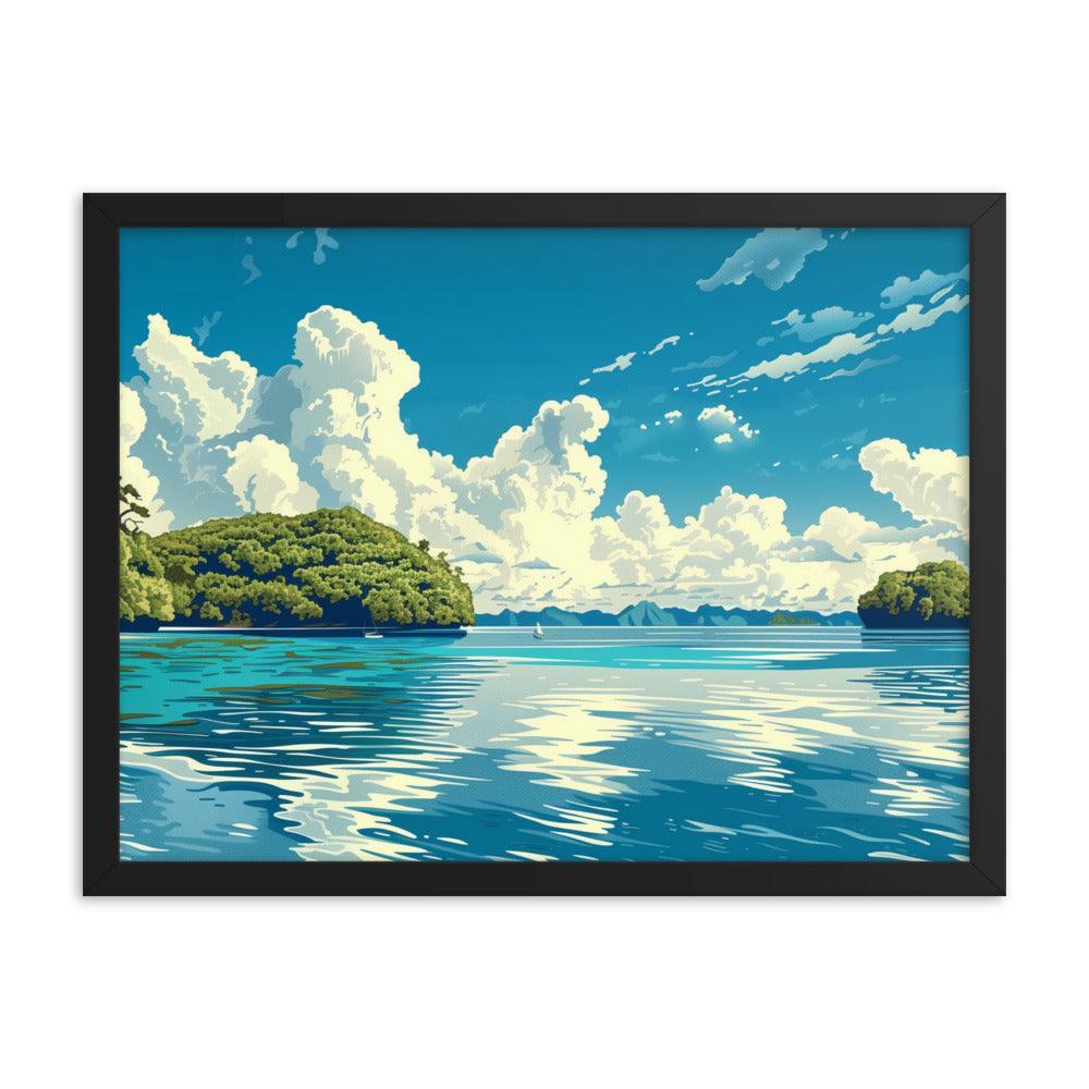 Palau Serene Island Sea View Framed Poster - Oh Posters