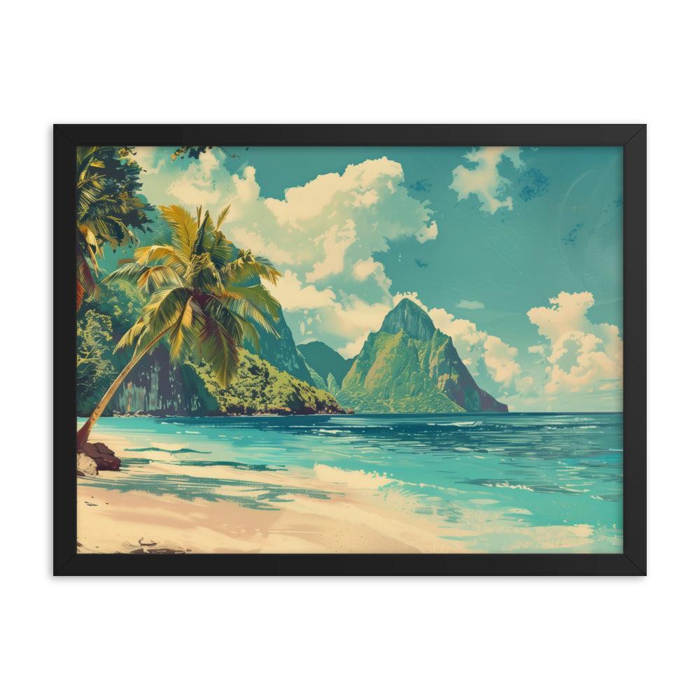 Saint Vincent and the Grenadines Pristine Beach Tropical Framed Poster - Oh Posters