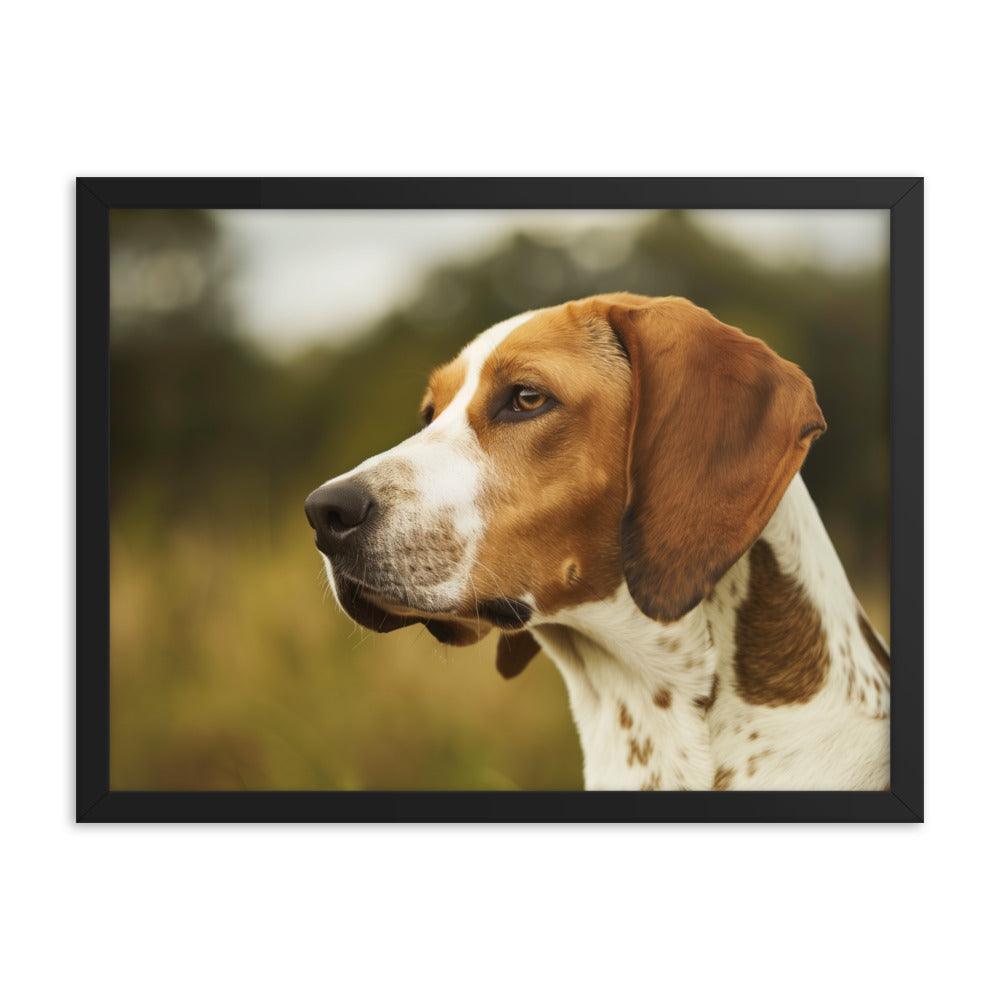 English Foxhound Side Profile in Nature Framed Poster - Oh Posters