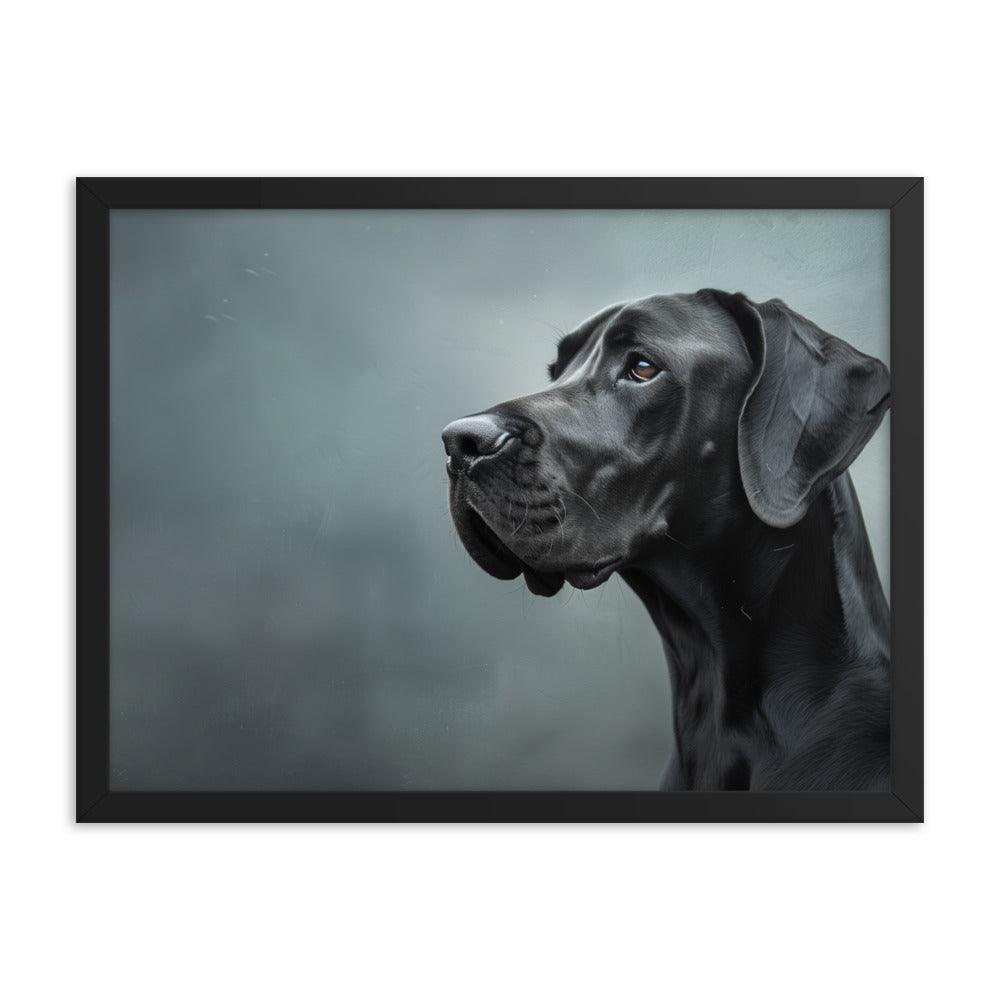 Great Dane Regal Side Profile Painting Framed Poster - Oh Posters