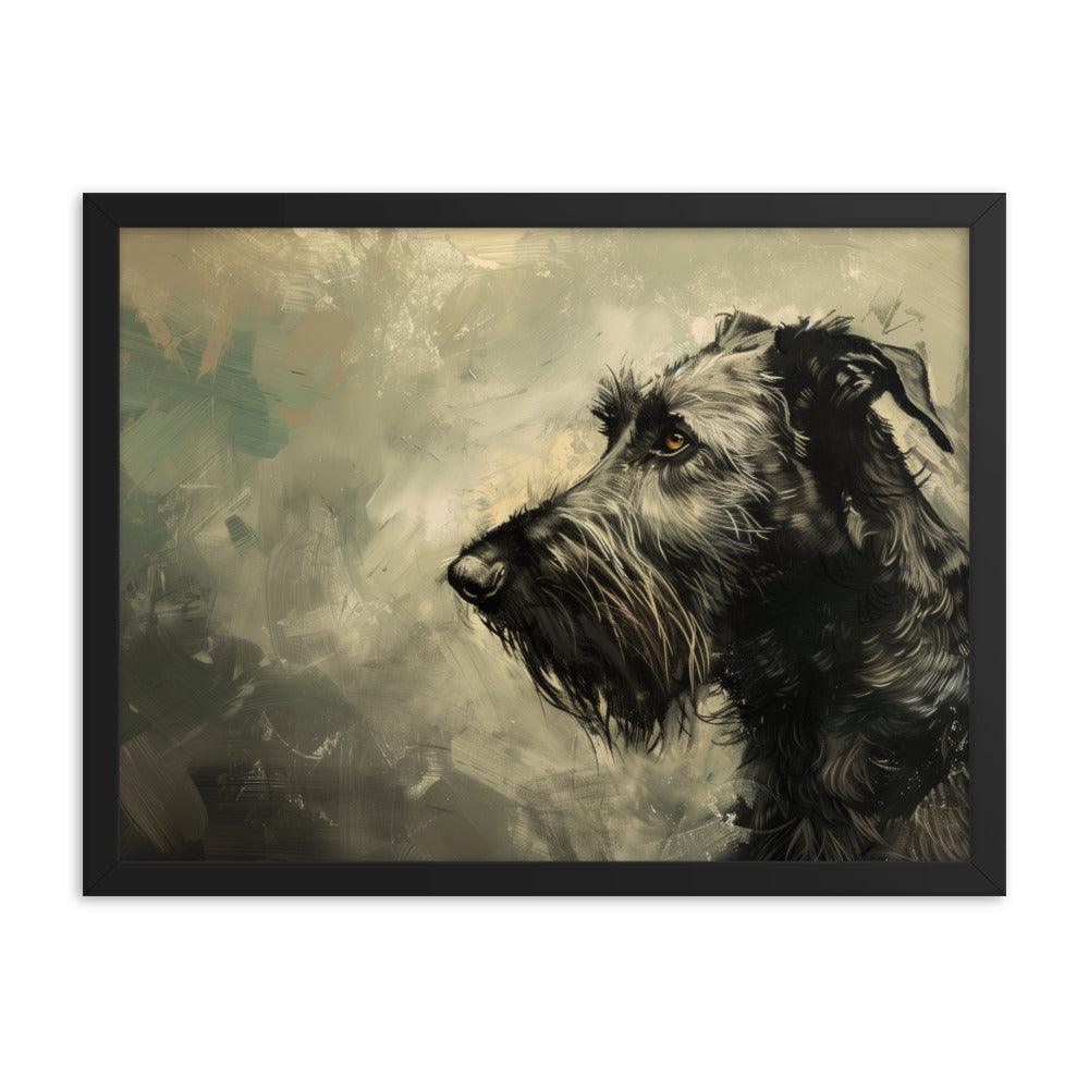 Irish Wolfhound Profile Abstract Art Framed Poster - Oh Posters