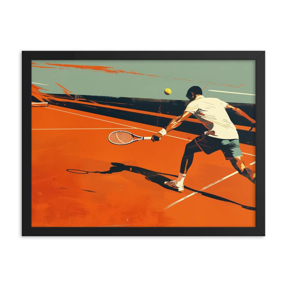 Tennis Player Action Shot Abstract Sports Art Framed Poster - Oh Posters