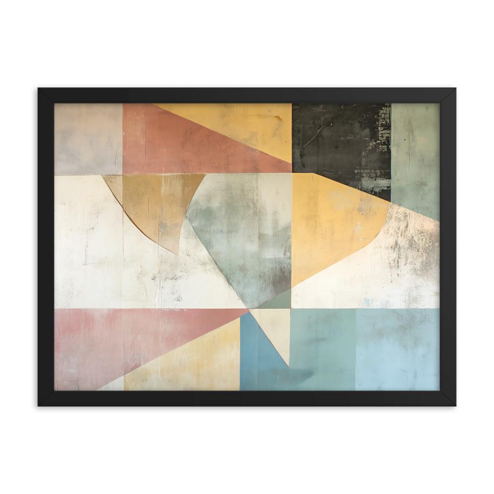 Geometric Art Abstract Shapes and Colors Blend for Modern Aesthetic Framed Poster - Oh Posters