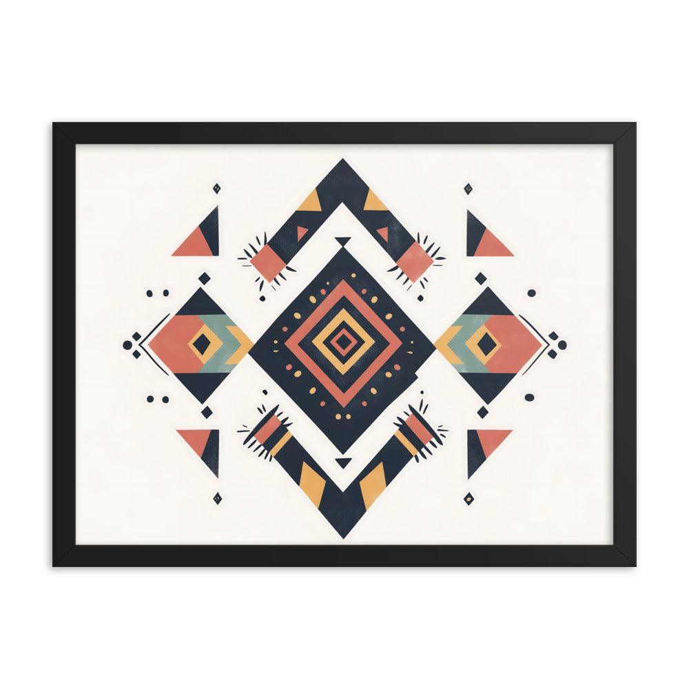 Boho Geometric Tribal Patterns Ideal for Festival Lovers Framed Poster - Oh Posters