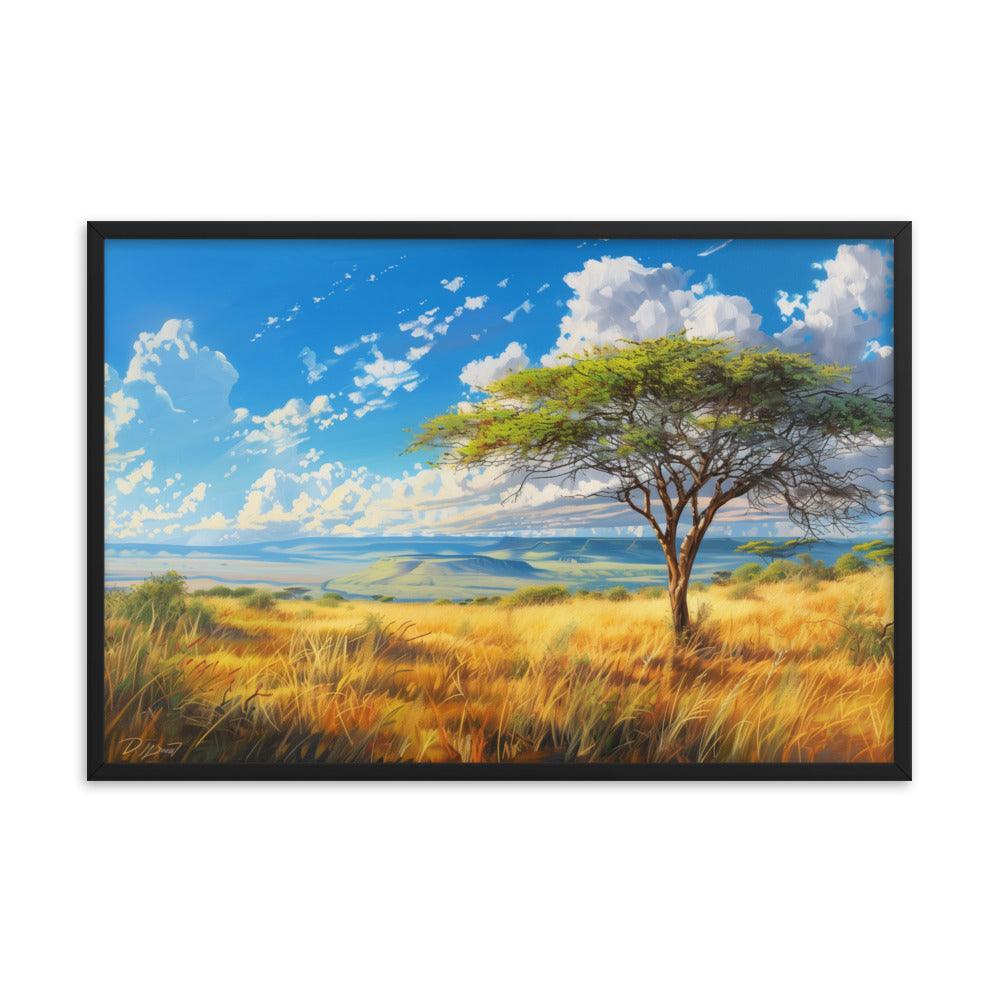 Kenya Golden Plains Scenic Landscape Framed Poster - Oh Posters