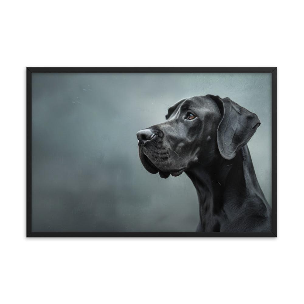 Great Dane Regal Side Profile Painting Framed Poster - Oh Posters