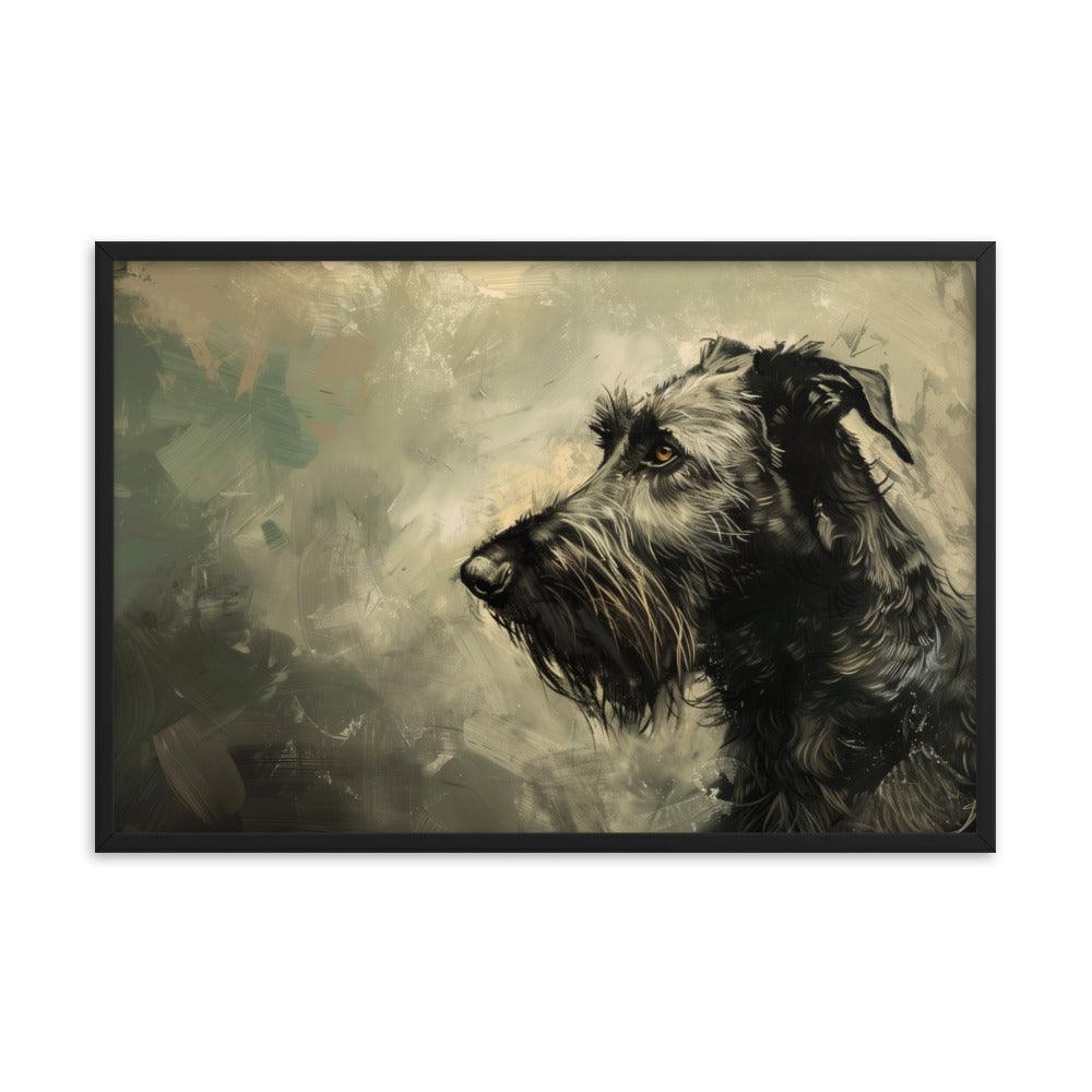 Irish Wolfhound Profile Abstract Art Framed Poster - Oh Posters