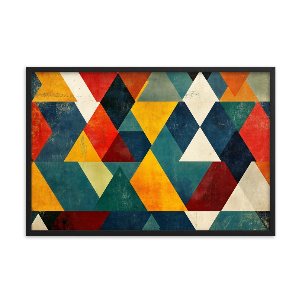 Colorful Geometric Art Pattern for Modern Style Enthusiasts Framed Poster - Oh Posters