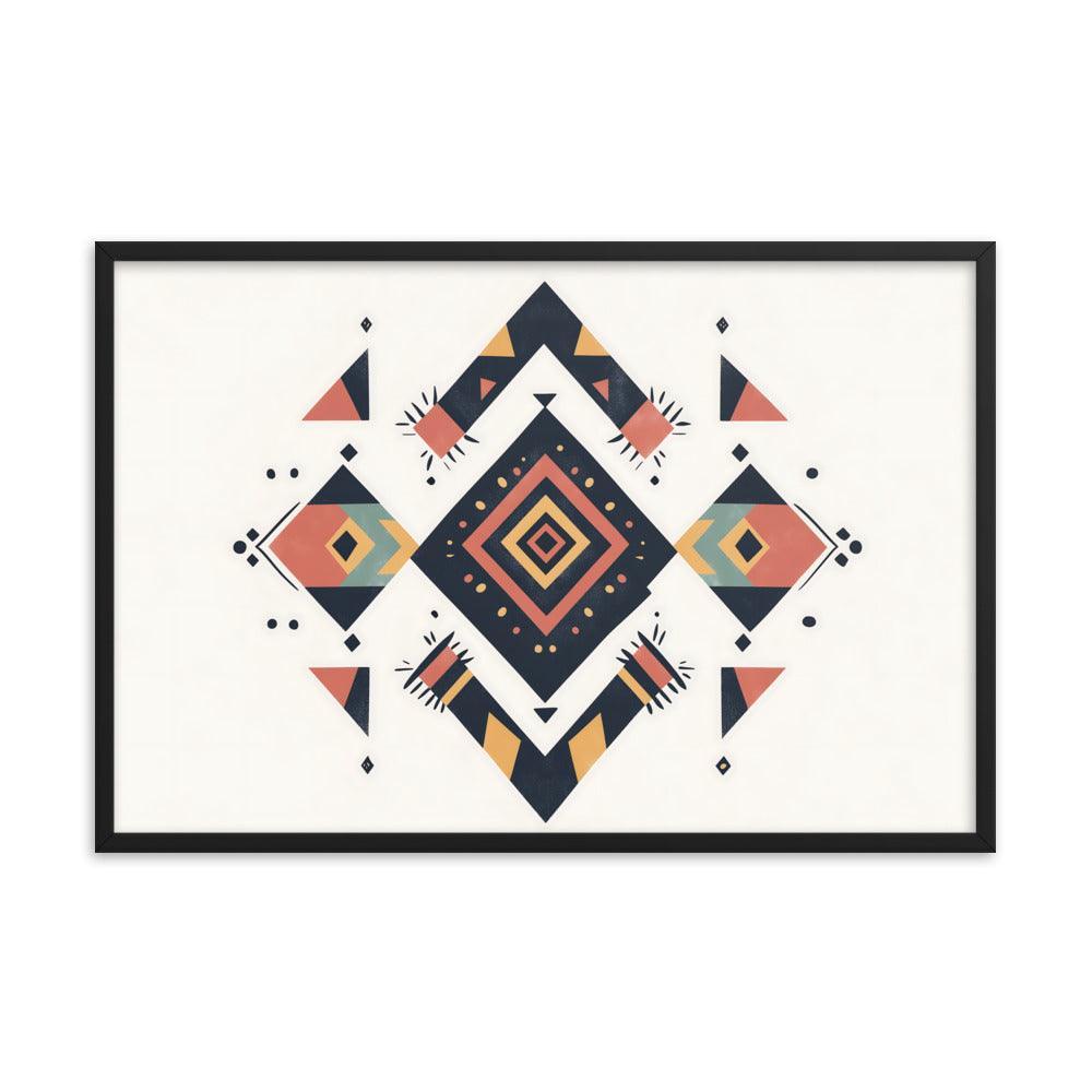 Boho Geometric Tribal Patterns Ideal for Festival Lovers Framed Poster - Oh Posters