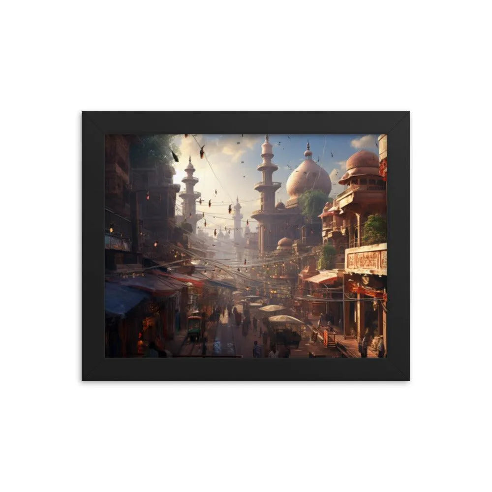 Futuristic Lahore Streets Pakistan Framed Poster - Oh Posters