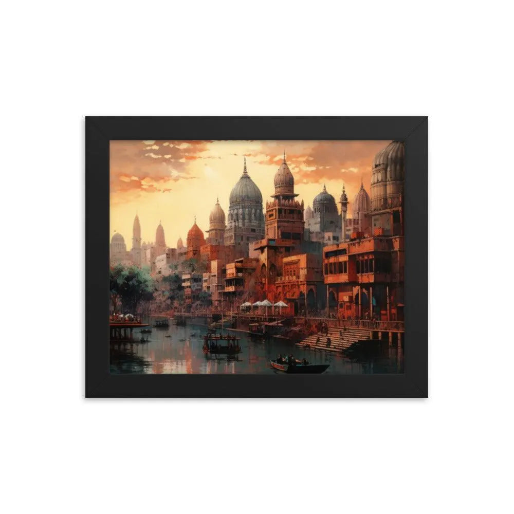 Indian Skyscraper City Painting Framed Poster - Oh Posters