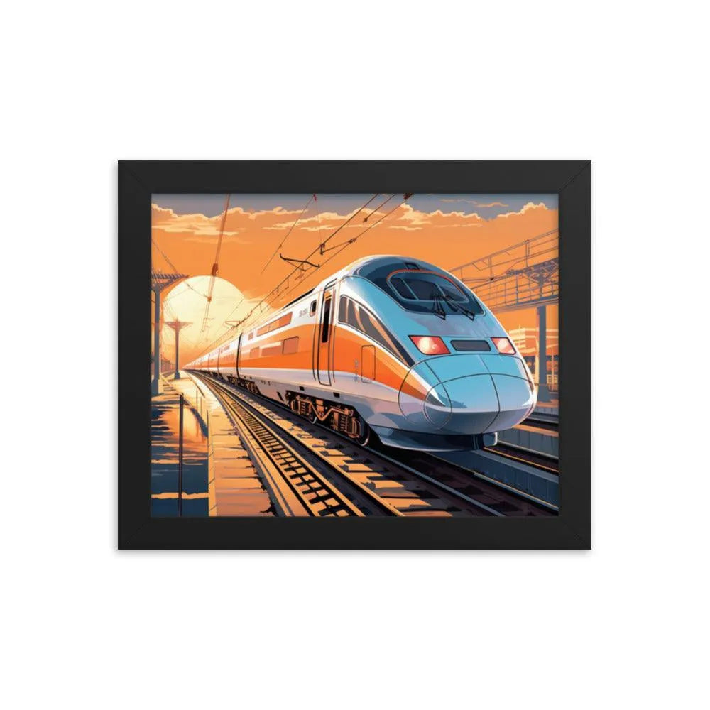 Futuristic Bullet Train in India Painting Framed Poster - Oh Posters