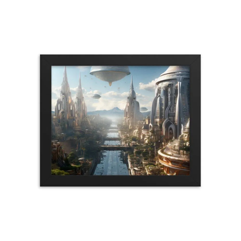 Futuristic Indian Town Framed Poster - Oh Posters