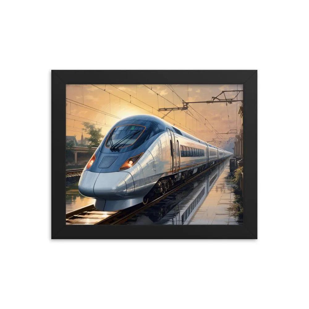 Futuristic Bullet Train in India Painting Framed Poster - Oh Posters